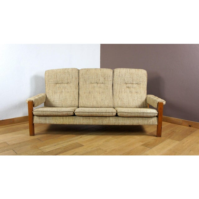 Cream Vintage Scandinavian Sofa in Pine, 1970s For Sale - Image 8 of 8