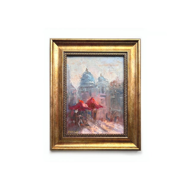 Framed Original Oil Painting "Parisian Cafe Near Sacré-Cœur" by v. Serova For Sale - Image 6 of 9