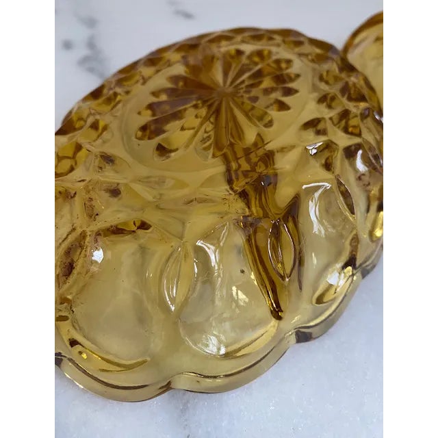 Glass Vintage Anchor Hocking Fairfield Amber Serving Bowls For Sale - Image 7 of 9