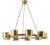 Italian Circular Chandelier in Matte Golden Brass For Sale