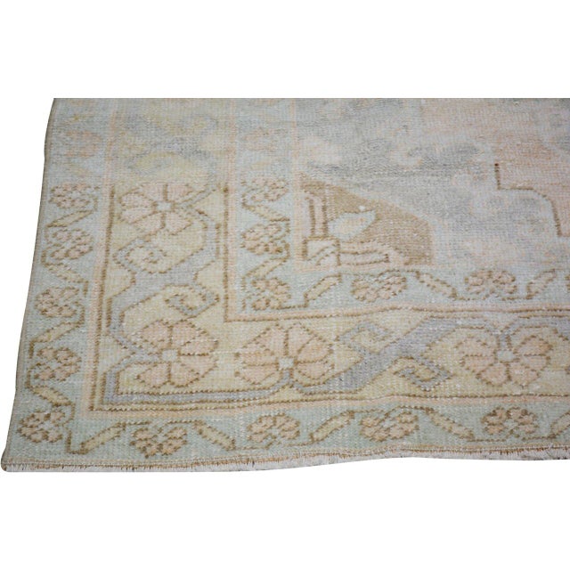Turkish Vintage Turkish Oushak Hand Knotted Wool Rug, 4'7''x11' For Sale - Image 3 of 6