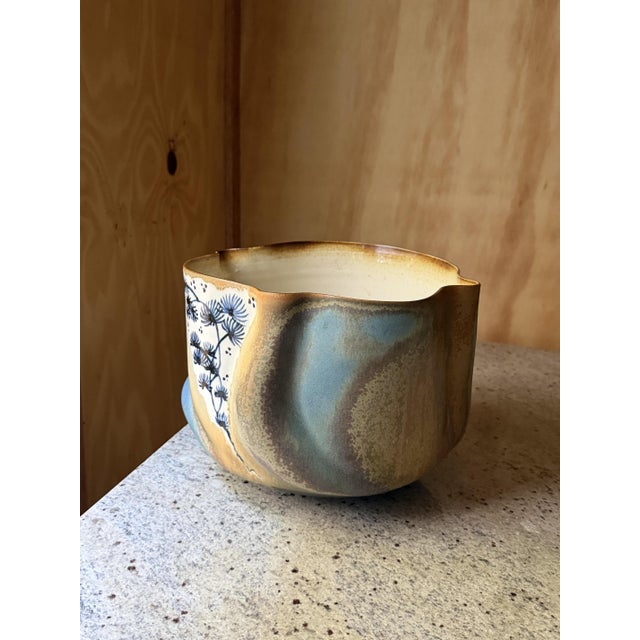 Dutch Sculptural Hand-Painted Studio Pottery Ceramic Vase from Joop For Sale - Image 4 of 11