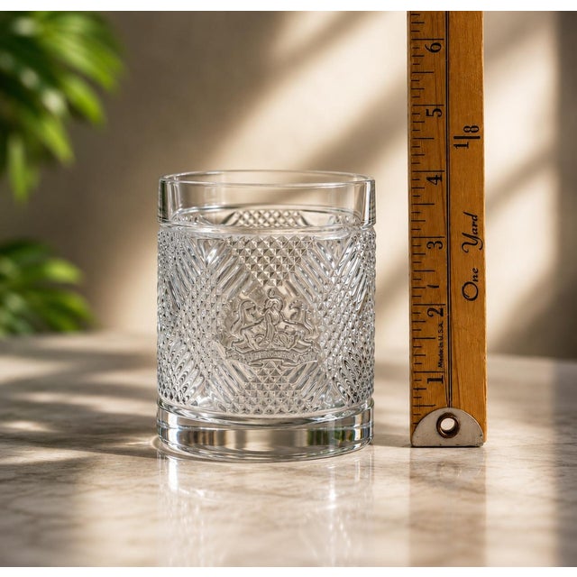 Glass Vintage Ralph Lauren Safari Argyle Double Old Fashioned Glasses - Set of 4 For Sale - Image 7 of 7
