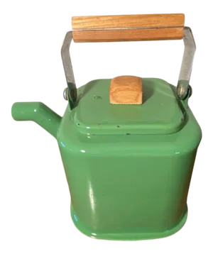 Mid-Century Kamenstein Green Enamelware Teapot