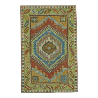 Turkish Oushak Rug 4'x 6'3" #19074 For Sale