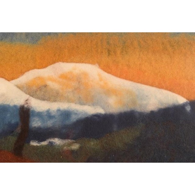 Swedish Wool on Board Modernist Mountain Landscape by Lisa Johansson For Sale - Image 4 of 9