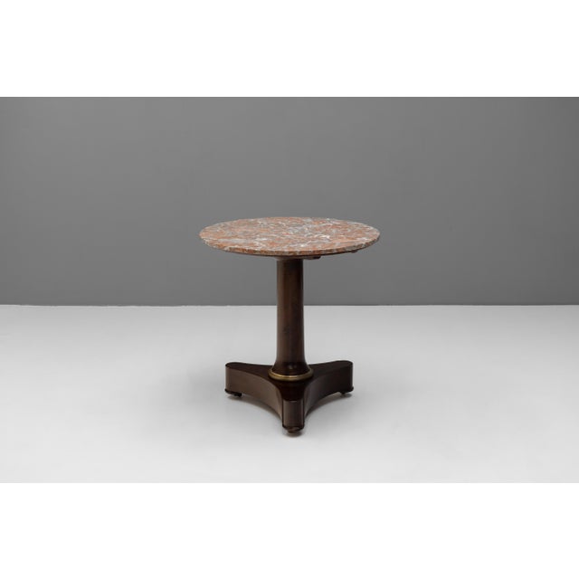 Wood Gueridon Table with Marble Top, 1870 For Sale - Image 7 of 7