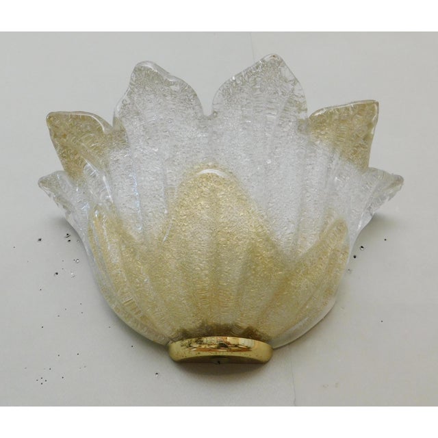 20th Century Murano Clear and Amber Graniglia Sconce For Sale - Image 4 of 7