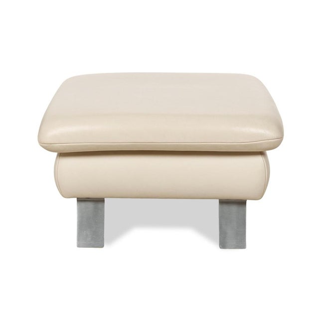 Beige Beige Leather Rossini Ottoman from Koinor For Sale - Image 8 of 12