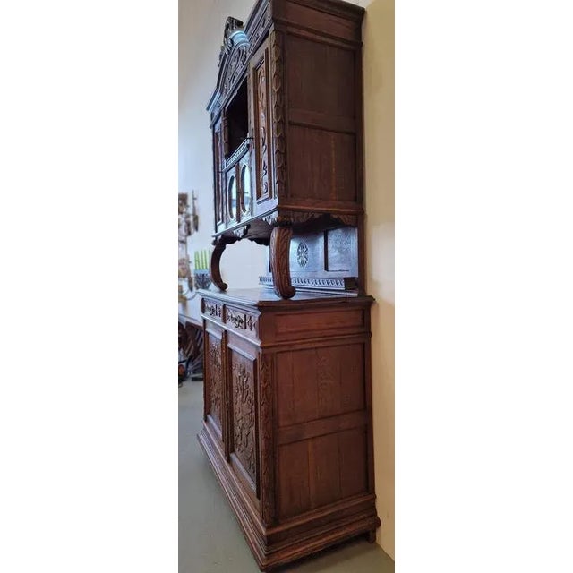 Wood Cupboard with Wood Carvings For Sale - Image 7 of 12