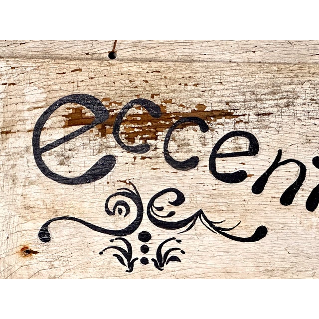 Primitive Folk Art 'eccentricities' Sign for your consideration. The sign measures approx. 10 1/4 inches X 23 1/2 inches...