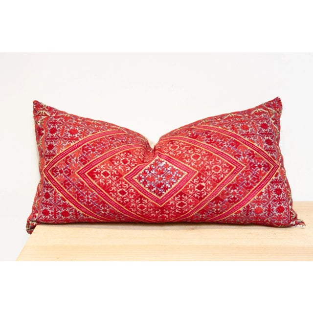 Antique Kasuti Sindh Silk Pillow For Sale - Image 4 of 8