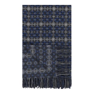 Pembroke Cobalt Merino Wool Throw For Sale