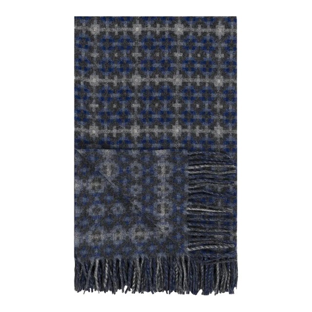 Pembroke Cobalt Merino Wool Throw For Sale