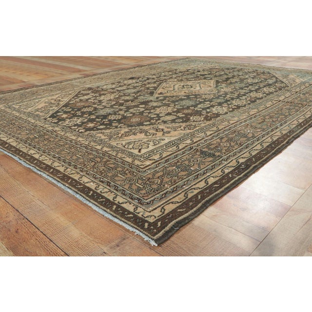 Mid 20th Century Vintage Persian Hamadan Rug, 06'10 X 09'07 For Sale - Image 9 of 12