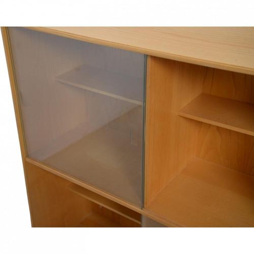 Vintage Bookcase in Elm with Glass Doors by Mogens Koch, 1970s For Sale - Image 9 of 11