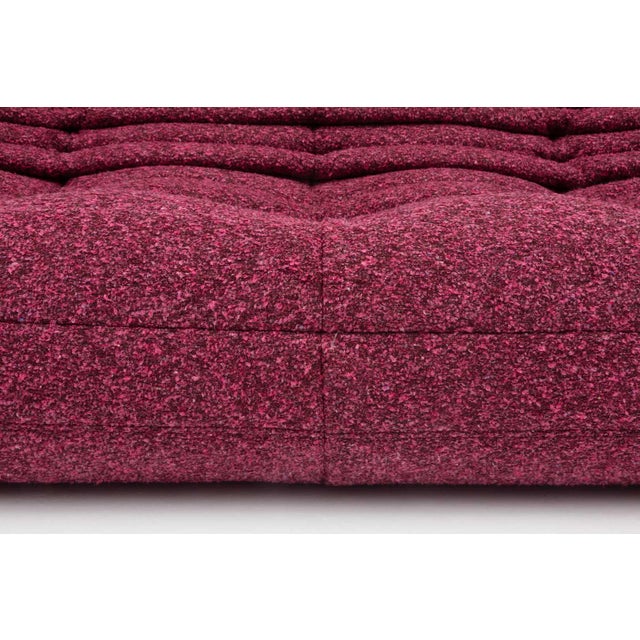 Textile Togo Three-Seater Sofa in Burgundy Bouclet by Michel Ducaroy for Ligne Roset For Sale - Image 7 of 18