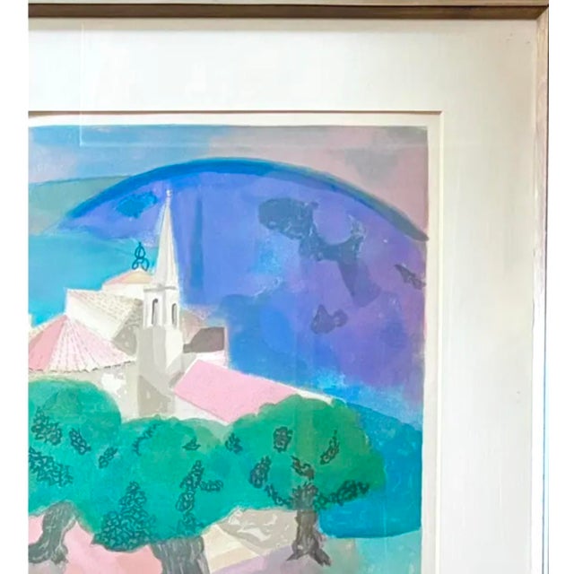 Original Mid Century Georges Lambert Lithograph, Landscape - Village Provencal, Signed and Numbered For Sale - Image 4 of 11