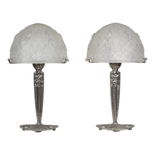 1925 French Art Deco Table Lamp by P. Gilles & Degue France - A Pair For Sale