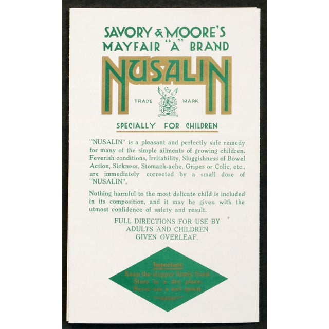 1920s British Advertising Pamphlet Nusalin: Specially for Children, Savory & Moore's Mayfair "A" Brand (Matted) For Sale - Image 9 of 9