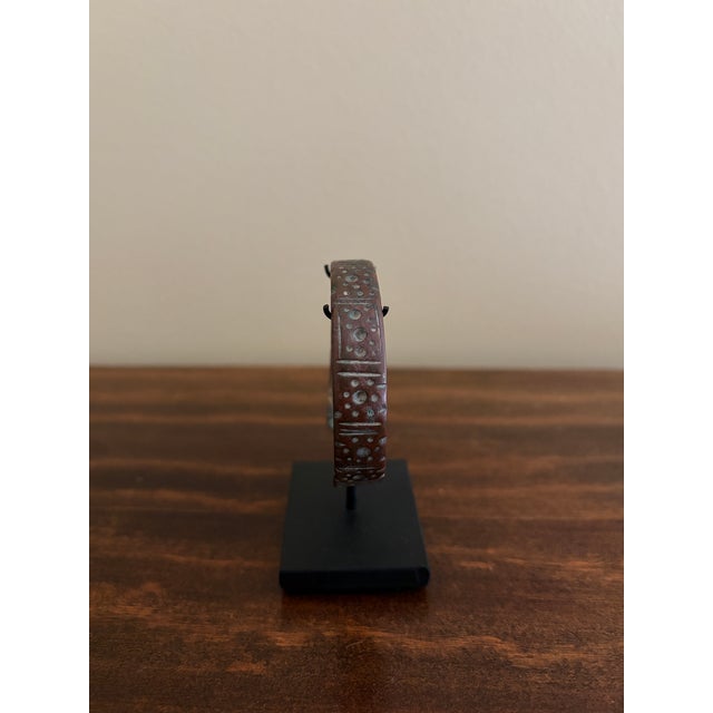 Ancient Roman Bronze Bracelet on Custom Steel Museum Mount For Sale In South Bend - Image 6 of 11