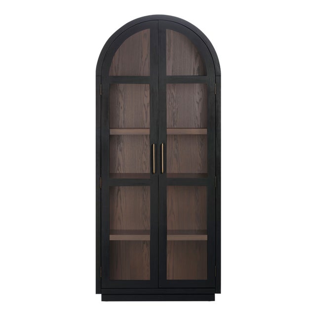 Marlow Black Wood Display Cabinet For Sale