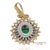 Early 21st Century 18k 750 Solid Yellow Gold & Platinum 900 Natural Diamond and Emerald Pendant For Sale - Image 5 of 8