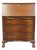 Lammert's Furniture Solid Mahogany Traditional Style 31" Serpentine Front Secretary Desk For Sale