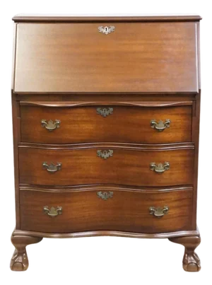 Lammert's Furniture Solid Mahogany Traditional Style 31" Serpentine Front Secretary Desk