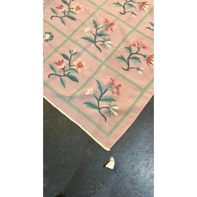 Mauve 1970s Vintage Bessarabian Kilim Rug For Sale - Image 8 of 9