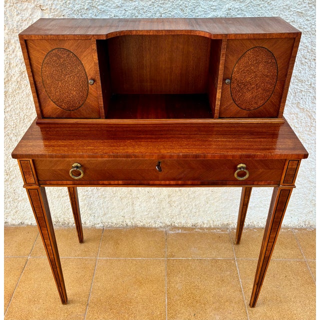 Traditional Spanish Writing Desk With Upper Cabinets, 1940s For Sale - Image 3 of 18