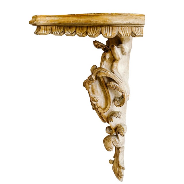 Late 20th Century Large Scale Italian Rococo Wood Carved Wall Brackets - A Pair For Sale In San Diego - Image 6 of 17