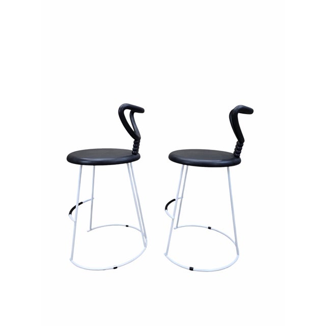 Black MCM Nardis Stool by Nobu by Fasem - Pair For Sale - Image 8 of 10
