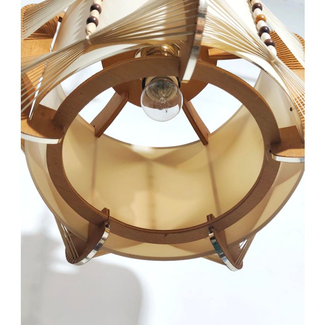 Vintage Spanish Nordic Style Hanging Lamp, 1970s For Sale - Image 4 of 14