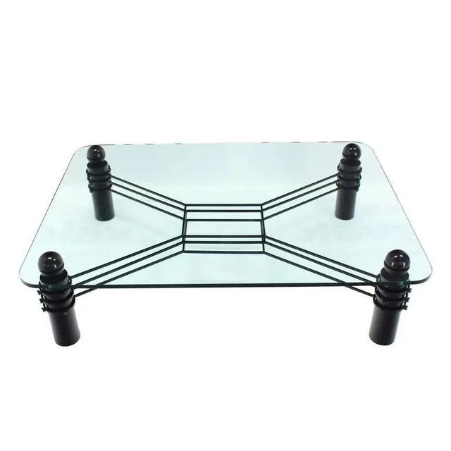 Mid-Century Modern Thick Rectangular Glass Coffee Table For Sale - Image 9 of 10