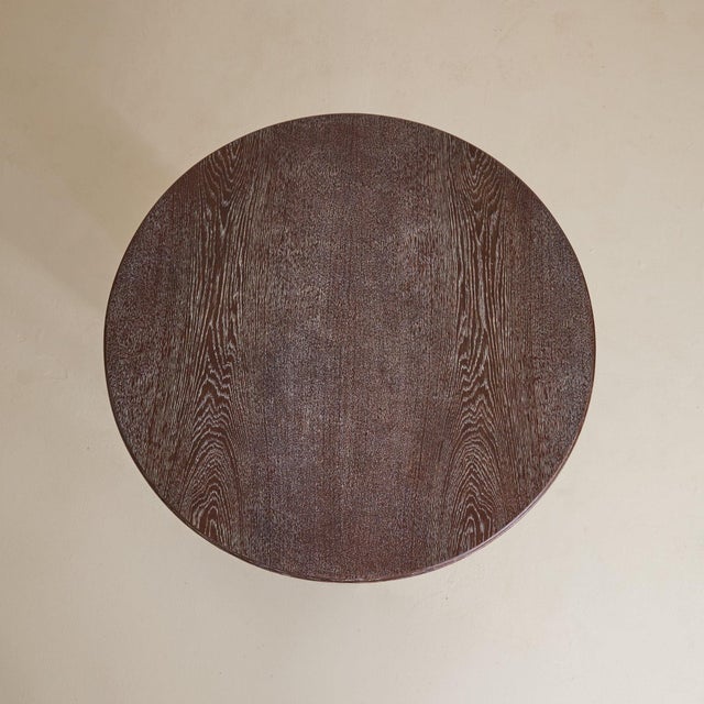 French Cerused Oak Center Table, 1940s For Sale - Image 4 of 11