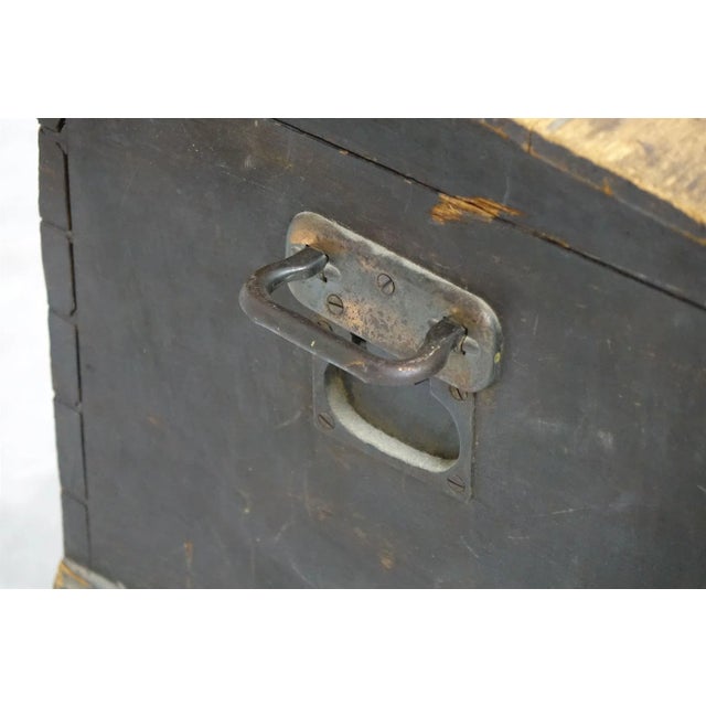 19th Century Antique Century Wooden Chest For Sale - Image 9 of 13