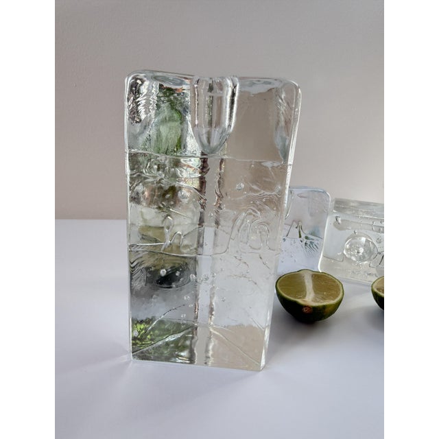 Arkipelago Ice Glass Candleholders by Timo Sarpaneva for Iittala, Finland, 1980s, Set of 3 For Sale - Image 9 of 15