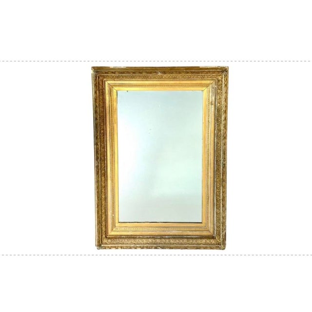Gold Large 19th Century Giltwood Wall Mirror, Carved Foliate Design Frame For Sale - Image 8 of 8