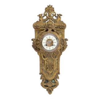 French Louis XV Style Bronze Cartel Clock, 19th C. For Sale