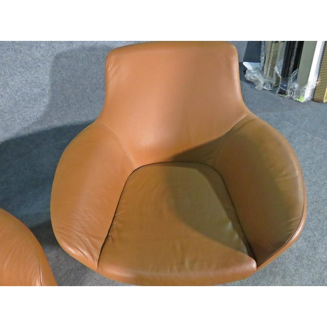 Mid 20th Century Pair of Leather Swivel Chairs by Coalesse For Sale - Image 10 of 10
