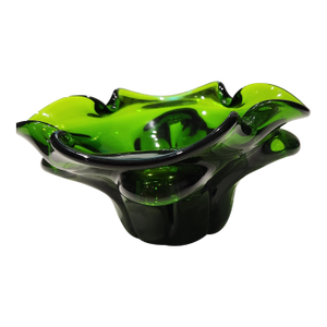 Vintage Murano Style Glass Green Dish