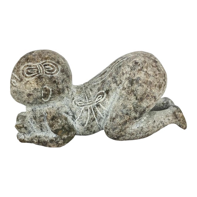 Hand Carved Antique Stone Sculpture For Sale