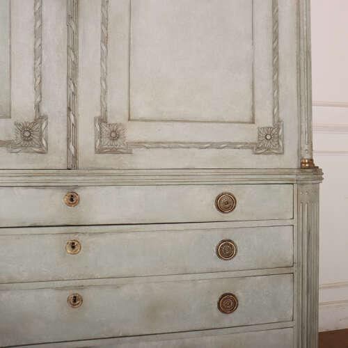 Dutch Painted Linen Cupboard For Sale - Image 9 of 15