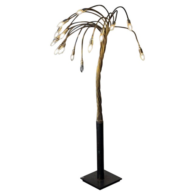 Woven Floor Lamp from Catellani & Smith, 1980s For Sale