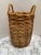 Vintage Tall Rustic Wood Woven Decor & Storage Basket For Sale - Image 4 of 10