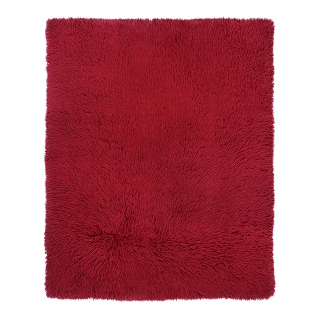 Vintage Turkish Tulu Rug, Bold Red With Soft Pile - Rug & Kilim For Sale