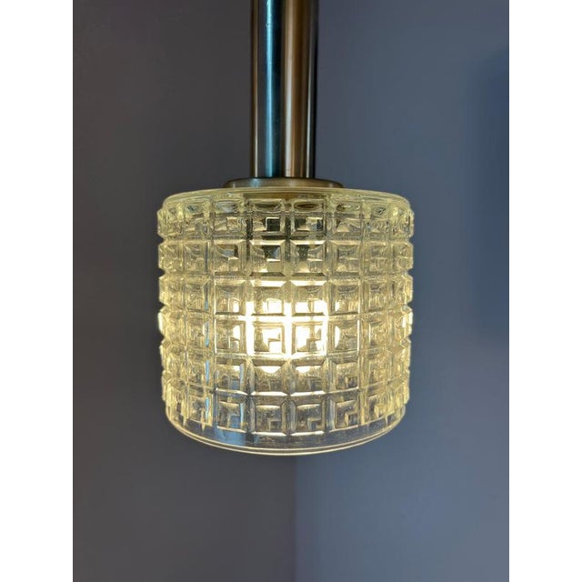 Silver Hanging Lamp in Glass & Chrome For Sale - Image 8 of 11