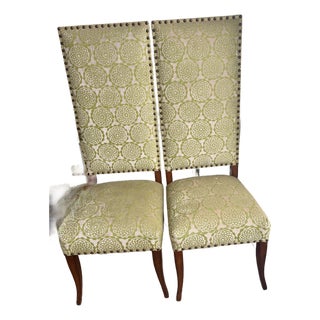 Pair of "King" Upholstered Accent/Dining Chairs For Sale