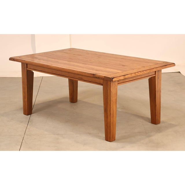 High Quality American Made Solid Wood, Distressed Finish Farmhouse Style Refectory Dining Table By Broyhill From The Attic...